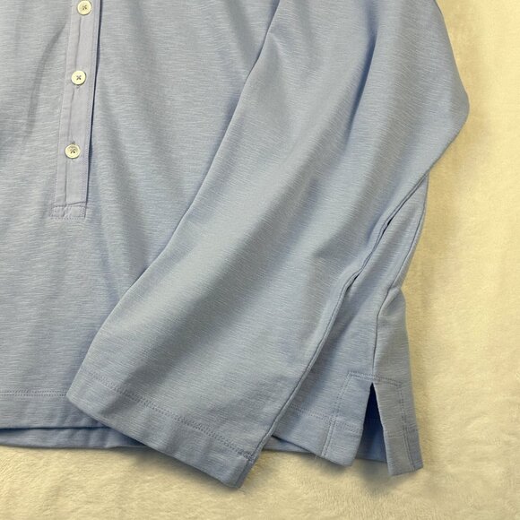 Madewell Womens Relaxed Henley Long Sleeve Top Peri Blue XL Minimalist NWTD - Picture 5 of 9